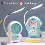 Cartoon Desk Lamp with Alarm Clock Desk Lamp Light Children Kids Reading Study Bedroom Living Room